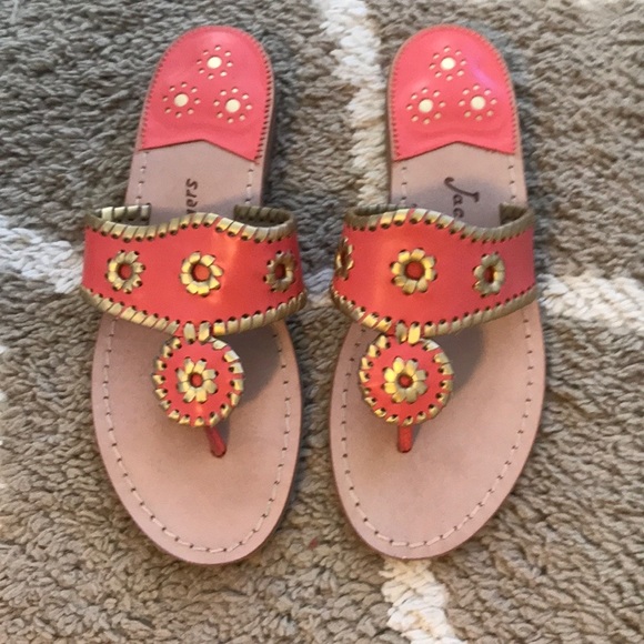 Jack Rogers Shoes - Jack Rogers coral and gold sandals